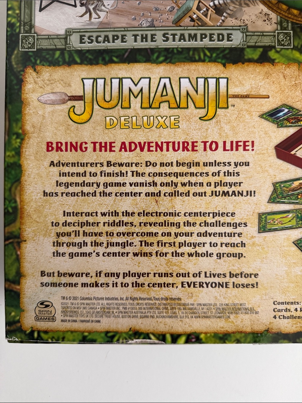 Jumanji Deluxe Board Game - Brown Jungle Edition - 90s Collector Nostalgia Toy - Picture 5 of 15